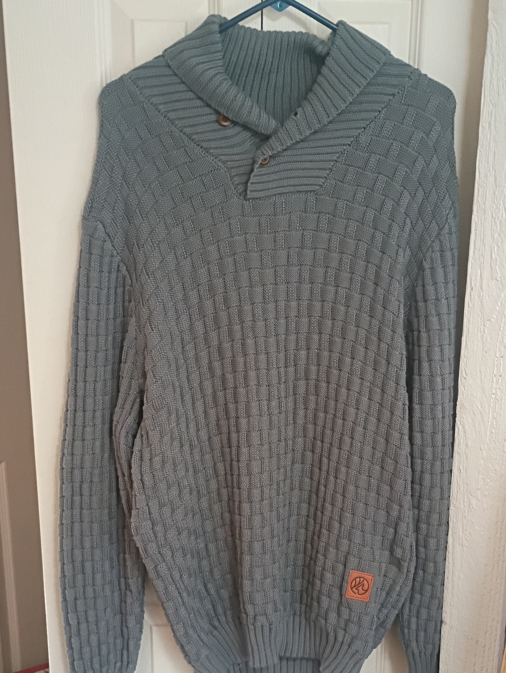 Men's Turtleneck Shawl-Collar Sweater - Slate Gray